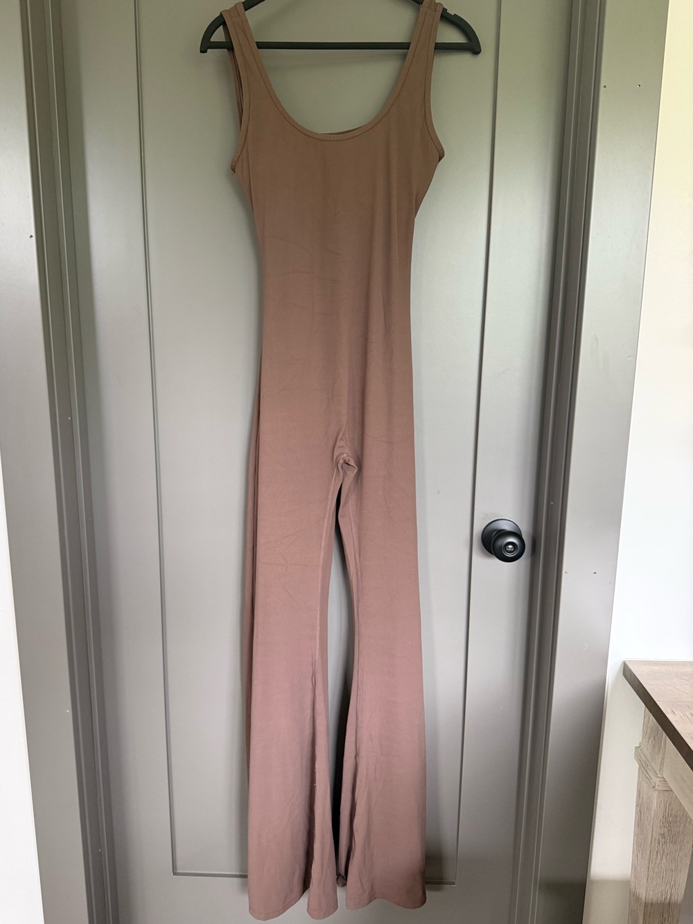 Women's Sleeveless Wide-Leg Jumpsuit in Taupe